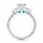 18k White Gold 18k White Gold Custom Diamond And Emerald Engagement Ring - Front View -  101438 - Thumbnail