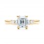 18k Yellow Gold 18k Yellow Gold Custom Diamond And Emerald Engagement Ring - Top View -  101438 - Thumbnail