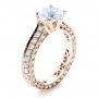 18k Rose Gold 18k Rose Gold Custom Diamond And Filigree Engagement Ring - Three-Quarter View -  1290 - Thumbnail
