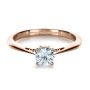 14k Rose Gold 14k Rose Gold Custom Diamond And Filigree Engagement Ring - Flat View -  1222 - Thumbnail