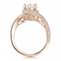 18k Rose Gold 18k Rose Gold Custom Diamond And Filigree Engagement Ring - Front View -  100129 - Thumbnail