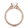 14k Rose Gold 14k Rose Gold Custom Diamond And Filigree Engagement Ring - Front View -  1290 - Thumbnail