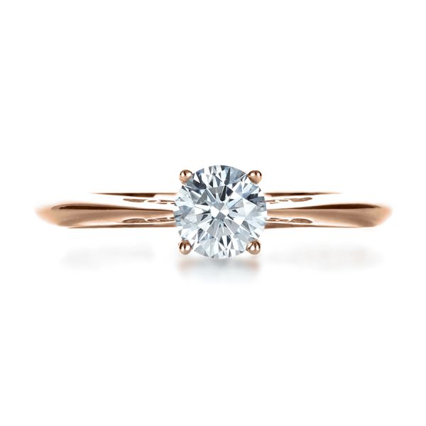 18k Rose Gold 18k Rose Gold Custom Diamond And Filigree Engagement Ring - Top View -  1222