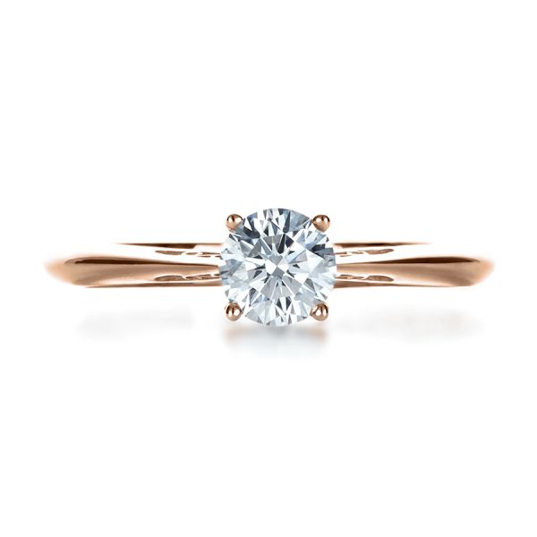 14k Rose Gold 14k Rose Gold Custom Diamond And Filigree Engagement Ring - Top View -  1222