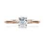 18k Rose Gold 18k Rose Gold Custom Diamond And Filigree Engagement Ring - Top View -  1222 - Thumbnail