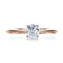 14k Rose Gold 14k Rose Gold Custom Diamond And Filigree Engagement Ring - Top View -  1222 - Thumbnail
