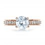 14k Rose Gold 14k Rose Gold Custom Diamond And Filigree Engagement Ring - Top View -  1290 - Thumbnail