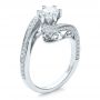 18k White Gold 18k White Gold Custom Diamond And Filigree Engagement Ring - Three-Quarter View -  100129 - Thumbnail