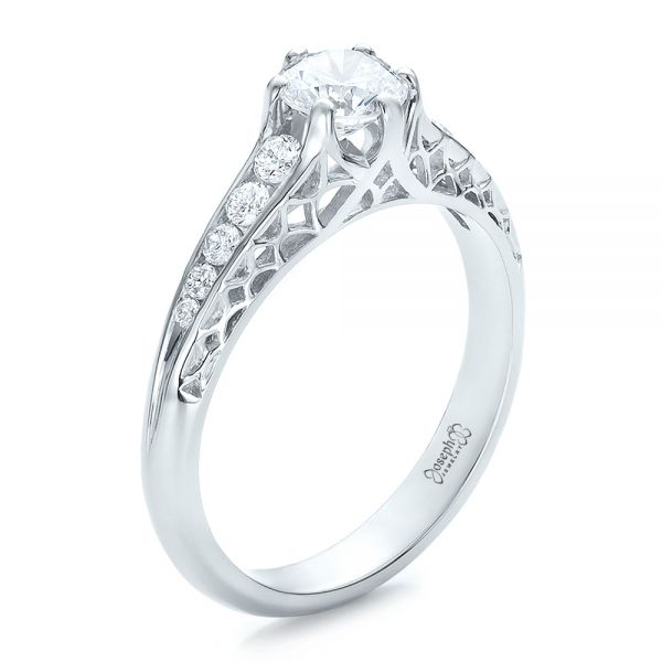 Custom Diamond and Filigree Engagement Ring - Image