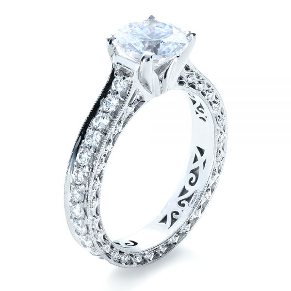 Custom Diamond and Filigree Engagement Ring - Image