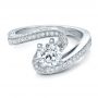  Platinum Custom Diamond And Filigree Engagement Ring - Flat View -  100129 - Thumbnail