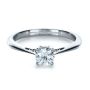 14k White Gold Custom Diamond And Filigree Engagement Ring - Flat View -  1222 - Thumbnail