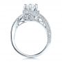 14k White Gold 14k White Gold Custom Diamond And Filigree Engagement Ring - Front View -  100129 - Thumbnail