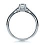 14k White Gold Custom Diamond And Filigree Engagement Ring - Front View -  1222 - Thumbnail
