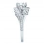  Platinum Custom Diamond And Filigree Engagement Ring - Side View -  100129 - Thumbnail