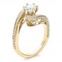 18k Yellow Gold 18k Yellow Gold Custom Diamond And Filigree Engagement Ring - Three-Quarter View -  100129 - Thumbnail
