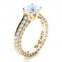 18k Yellow Gold 18k Yellow Gold Custom Diamond And Filigree Engagement Ring - Three-Quarter View -  1290 - Thumbnail