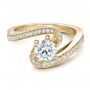 18k Yellow Gold 18k Yellow Gold Custom Diamond And Filigree Engagement Ring - Flat View -  100129 - Thumbnail