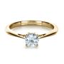 14k Yellow Gold 14k Yellow Gold Custom Diamond And Filigree Engagement Ring - Flat View -  1222 - Thumbnail