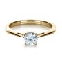18k Yellow Gold 18k Yellow Gold Custom Diamond And Filigree Engagement Ring - Flat View -  1222 - Thumbnail