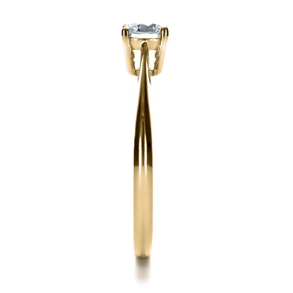 18k Yellow Gold 18k Yellow Gold Custom Diamond And Filigree Engagement Ring - Side View -  1222