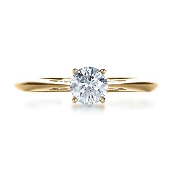 18k Yellow Gold 18k Yellow Gold Custom Diamond And Filigree Engagement Ring - Top View -  1222