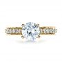 18k Yellow Gold 18k Yellow Gold Custom Diamond And Filigree Engagement Ring - Top View -  1290 - Thumbnail