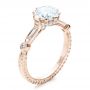 14k Rose Gold 14k Rose Gold Custom Diamond And Hand Engraved Engagement Ring - Three-Quarter View -  100852 - Thumbnail