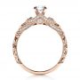 18k Rose Gold 18k Rose Gold Custom Diamond And Hand Engraved Engagement Ring - Front View -  100054 - Thumbnail