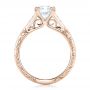 18k Rose Gold And Platinum 18k Rose Gold And Platinum Custom Diamond And Hand Engraved Engagement Ring - Front View -  102445 - Thumbnail