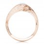 14k Rose Gold 14k Rose Gold Custom Diamond And Hand Engraved Engagement Ring - Front View -  102458 - Thumbnail