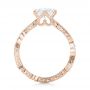 18k Rose Gold 18k Rose Gold Custom Diamond And Hand Engraved Engagement Ring - Front View -  102736 - Thumbnail