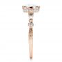 18k Rose Gold 18k Rose Gold Custom Diamond And Hand Engraved Engagement Ring - Side View -  100852 - Thumbnail