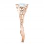 14k Rose Gold 14k Rose Gold Custom Diamond And Hand Engraved Engagement Ring - Side View -  102458 - Thumbnail