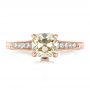 18k Rose Gold 18k Rose Gold Custom Diamond And Hand Engraved Engagement Ring - Top View -  100836 - Thumbnail