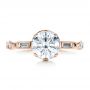 14k Rose Gold 14k Rose Gold Custom Diamond And Hand Engraved Engagement Ring - Top View -  100852 - Thumbnail