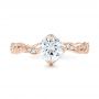 14k Rose Gold 14k Rose Gold Custom Diamond And Hand Engraved Engagement Ring - Top View -  102736 - Thumbnail