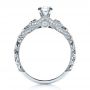 18k White Gold 18k White Gold Custom Diamond And Hand Engraved Engagement Ring - Front View -  100054 - Thumbnail