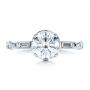 18k White Gold 18k White Gold Custom Diamond And Hand Engraved Engagement Ring - Top View -  100852 - Thumbnail