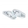 18k White Gold 18k White Gold Custom Diamond And Hand Engraved Engagement Ring - Top View -  102458 - Thumbnail