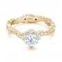 14k Yellow Gold 14k Yellow Gold Custom Diamond And Hand Engraved Engagement Ring - Flat View -  102736 - Thumbnail