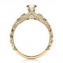 18k Yellow Gold 18k Yellow Gold Custom Diamond And Hand Engraved Engagement Ring - Front View -  100054 - Thumbnail