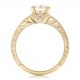 18k Yellow Gold 18k Yellow Gold Custom Diamond And Hand Engraved Engagement Ring - Front View -  100836 - Thumbnail