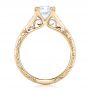 14k Yellow Gold And 14K Gold 14k Yellow Gold And 14K Gold Custom Diamond And Hand Engraved Engagement Ring - Front View -  102445 - Thumbnail