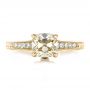 18k Yellow Gold 18k Yellow Gold Custom Diamond And Hand Engraved Engagement Ring - Top View -  100836 - Thumbnail