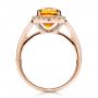 18k Rose Gold 18k Rose Gold Custom Diamond And Orange Sapphire Engagement Ring - Front View -  1452 - Thumbnail