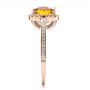 18k Rose Gold 18k Rose Gold Custom Diamond And Orange Sapphire Engagement Ring - Side View -  1452 - Thumbnail