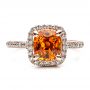 14k Rose Gold 14k Rose Gold Custom Diamond And Orange Sapphire Engagement Ring - Top View -  1452 - Thumbnail