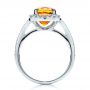  Platinum Custom Diamond And Orange Sapphire Engagement Ring - Front View -  1452 - Thumbnail