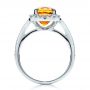 14k White Gold 14k White Gold Custom Diamond And Orange Sapphire Engagement Ring - Front View -  1452 - Thumbnail